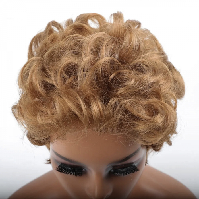 Peruca C1127 Blonda Scurta Cu Volum Si Onduleuri (blond mediu) [6]