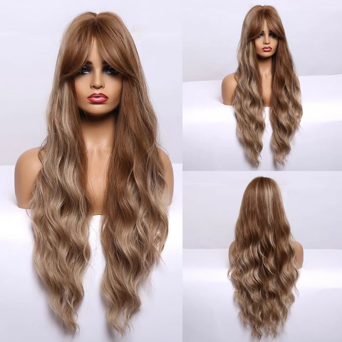 Peruca C1140 Satena Cu Breton Lung Si Suvite Blonde [5]