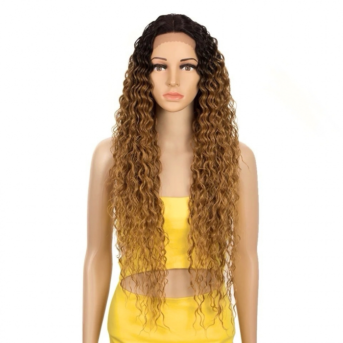 Peruca C1242 FRONT LACE Blonda Baza Bruneta Afro Creata [2]