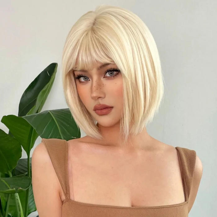 Peruca C1252 Blond Deschis Cu Breton Bob (blond auriu) [1]