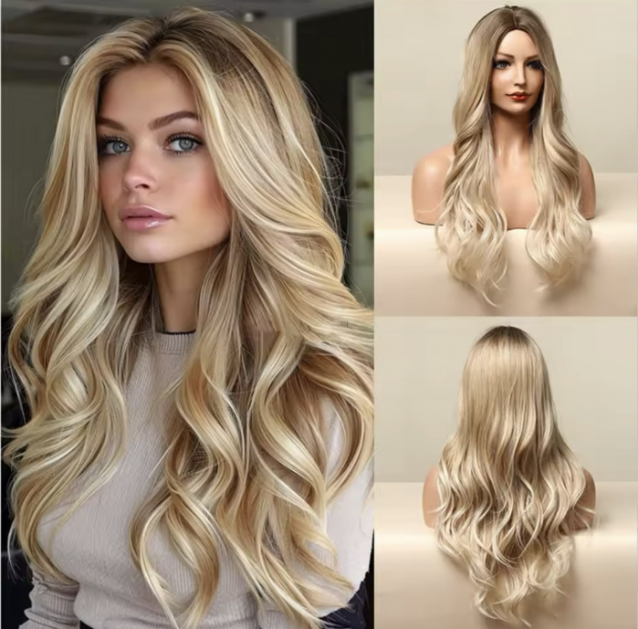 Peruca C1390 Blonda Ombre Cu Suvite Si Par Ondulat [1]