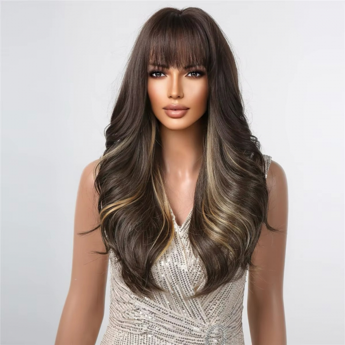 Peruca C1396 Satena Cu Breton Si Suvite Blonde Ciocolatie [2]