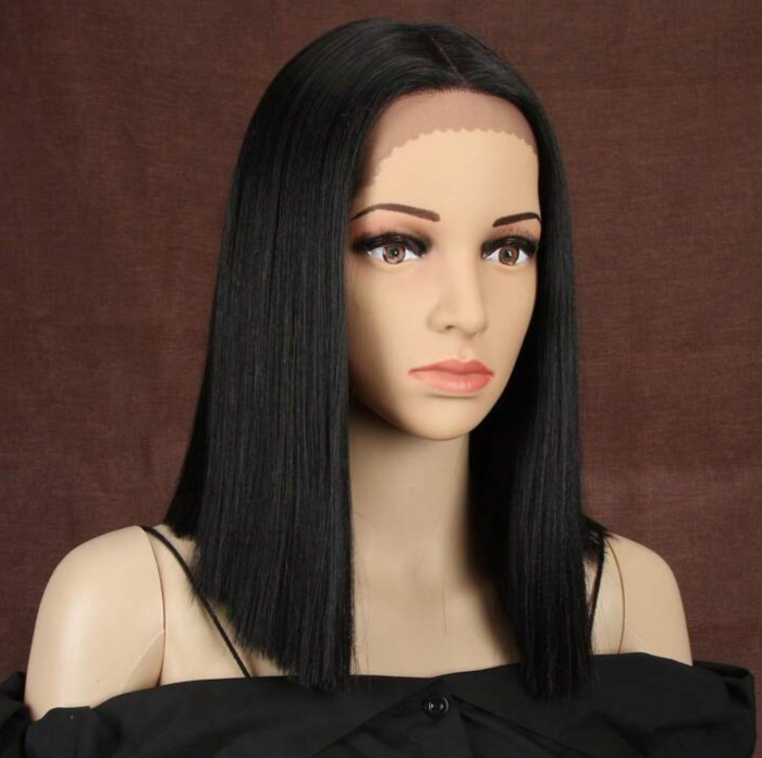 Peruca C1439 FRONT LACE Bruneta Bob Neagra [3]