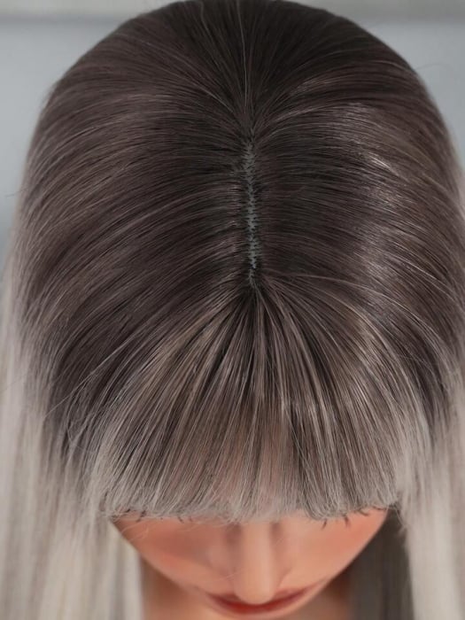 Peruca C1451 Gri Blonda Ombre Cu Breton Blond Platinat Baza Satena [5]