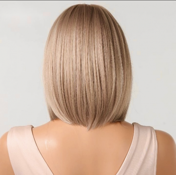 Peruca C1479 Blonda Cenusie Bob Cu Breton Platinat [4]