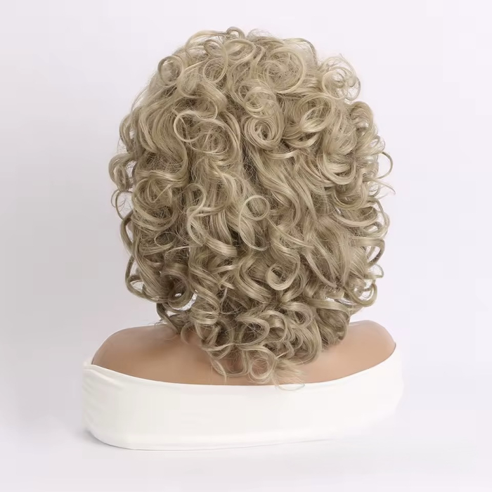 Peruca C1707 Blonda Cenusie Ondulata Cu Breton Extra Volum [4]