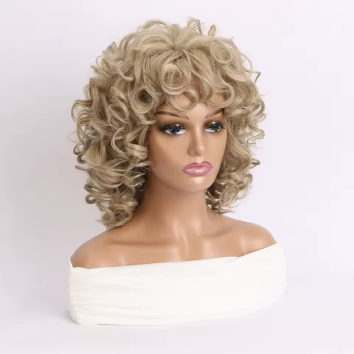 Peruca C1707 Blonda Cenusie Ondulata Cu Breton Extra Volum [3]