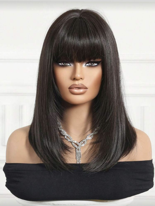 Peruca C1719 Satena Cu Breton Par Filat - Saten Foarte Inchis [3]