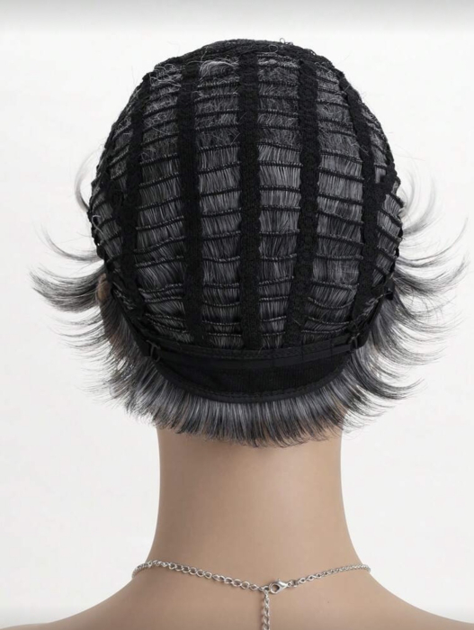 Peruca C1730 Gri Grizonata Cu Breton Si Suvite Gri [6]