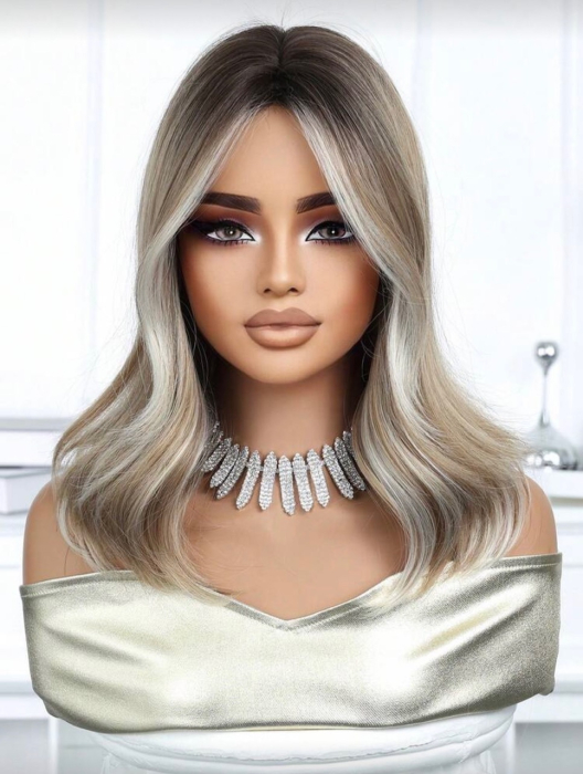 Peruca C1742 Blonda Cenusie Cu Breton Lung Si Suvite [3]