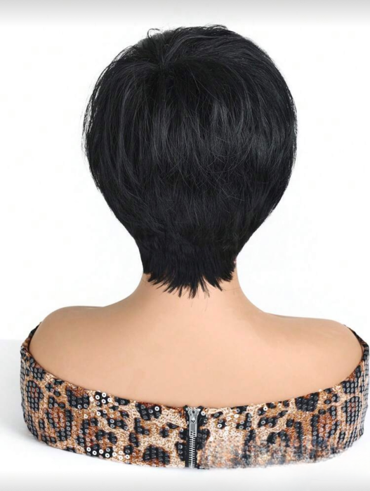 Peruca C1751 Bruneta Neagra Scurta Cu Breton [5]