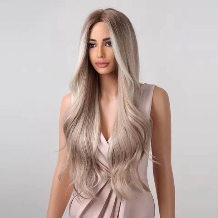 Peruca C316 Blonda Gri Blond Platinat Cu Suvite [4]