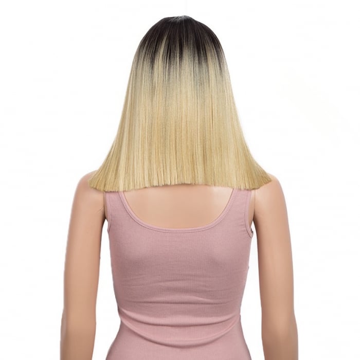 Peruca C317 FRONT LACE Blonda Baza Bruneta Bob [4]