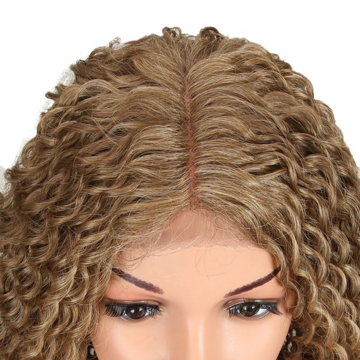 Peruca C117 FRONT LACE Blonda Cenusie Afro Creata [4]