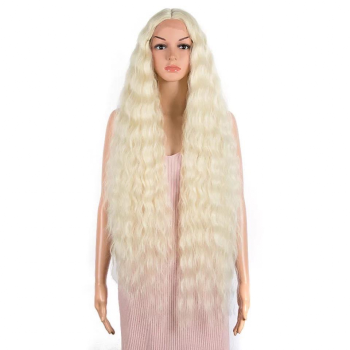 Peruca C187 FRONT LACE Blonda Platinata Creata Par Lung [3]