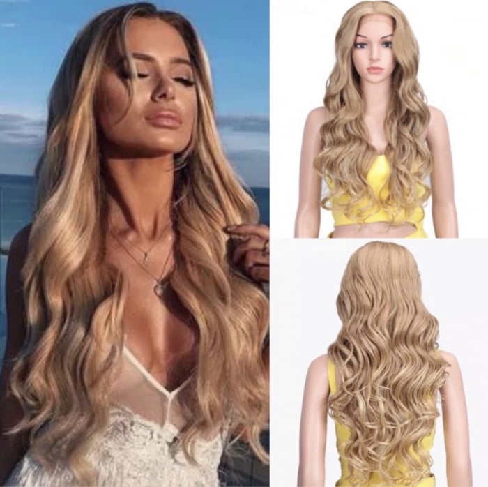 Peruca C199 FRONT LACE Blonda Ondulata Blond Inchis [1]