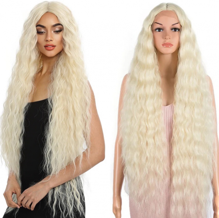 Peruca C187 FRONT LACE Blonda Platinata Creata Par Lung [1]