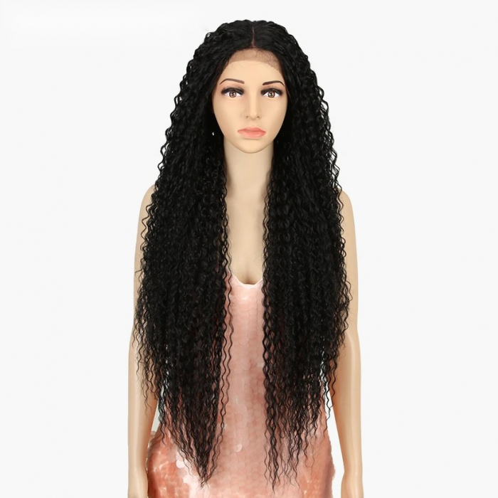 Peruca C892 FRONT LACE Bruneta Afro Ondulata Creata Extra Volum [2]