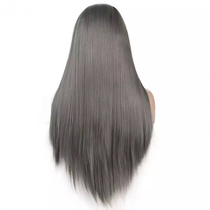 Peruca C216 FRONT LACE Gri Ombre Baza Bruneta Silver [4]
