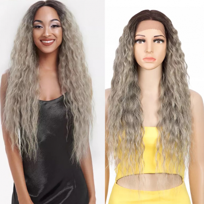 Peruca C95 FRONT LACE Satena Ombre Blonda Afro cu Volum [1]