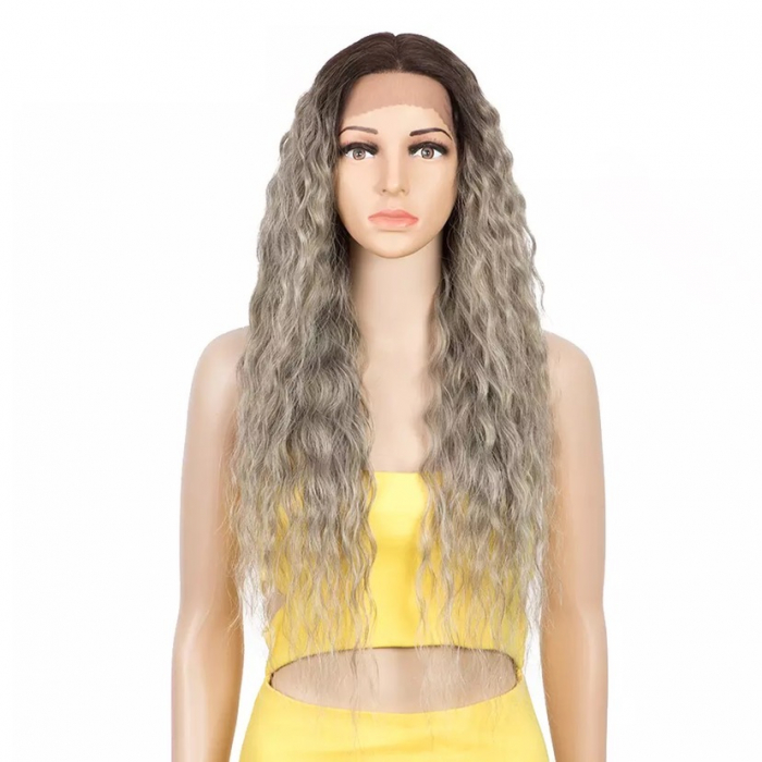 Peruca C95 FRONT LACE Satena Ombre Blonda Afro cu Volum [2]