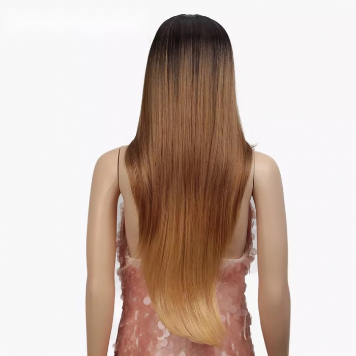 Peruca C66 FRONT LACE Satena Ombre Blonda Cu Suvite [4]