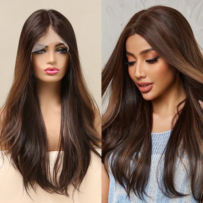 Peruca C907 FRONT LACE Satena Suvite Blonde Ciocolatiu [2]