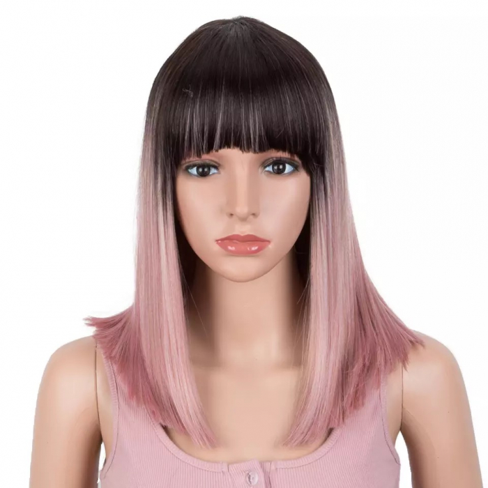 Peruca C40 Ombre Roz cu Breton [1]