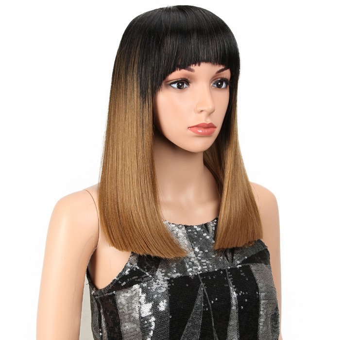 Peruca C264 Satena Baza Bruneta Ombre Bob Cu Breton [3]