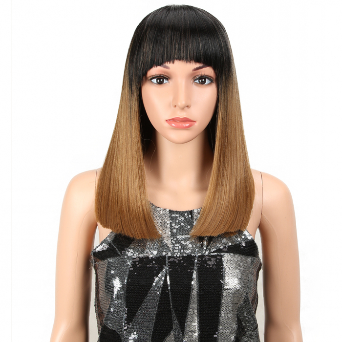 Peruca C264 Satena Baza Bruneta Ombre Bob Cu Breton [1]