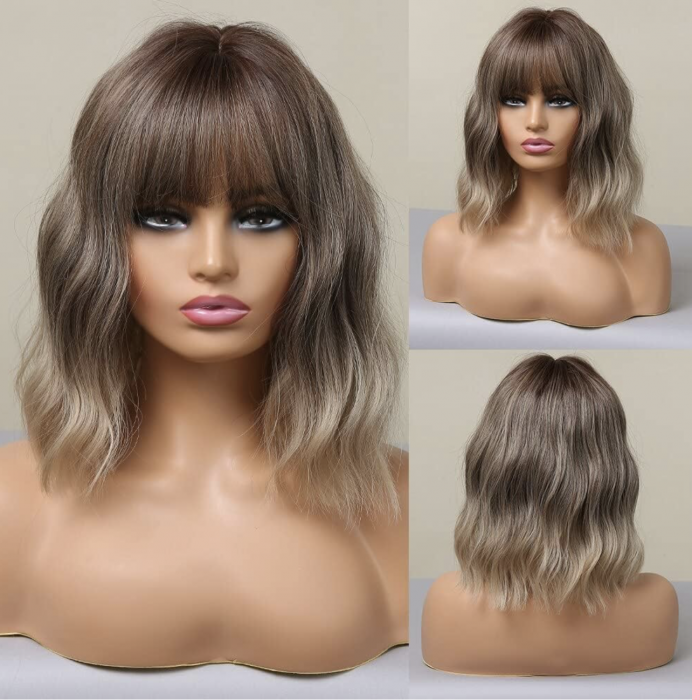 Peruca C776 Satena Blonda Ombre Bob Cu Breton Si Par Cret [3]