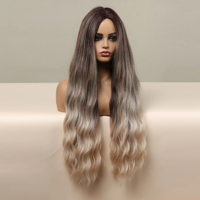 Peruca C916 Satena Blonda Ombre Gri Blond Platinat Par Cret [4]