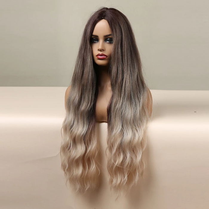 Peruca C916 Satena Blonda Ombre Gri Blond Platinat Par Cret [5]