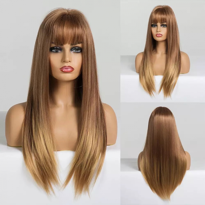 Peruca C41 Satena cu Breton si Varfuri Blonde [1]