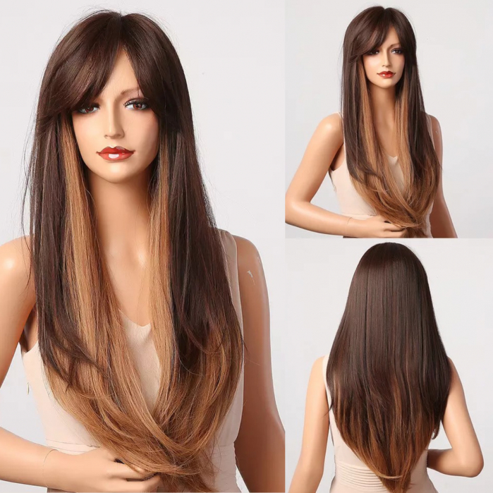 Peruca C274 Satena Cu Breton Si Varfuri Blonde [1]