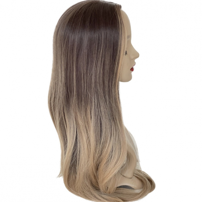 Peruca C903 Satena Cu Suvite Blonde Ombre Gri Saten Cenusiu [3]