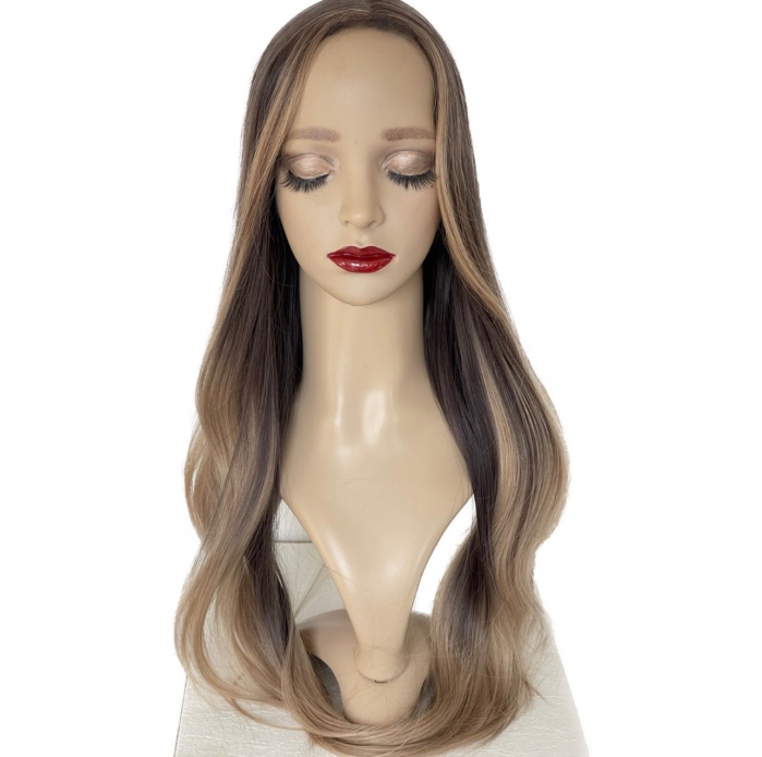 Peruca C903 Satena Cu Suvite Blonde Ombre Gri Saten Cenusiu [4]