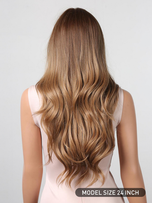 Peruca C914 Satena Cu Suvite Blonde Ombre Ondulata [5]