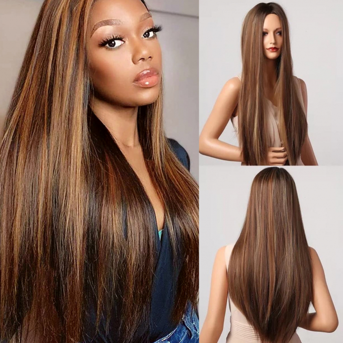 Peruca C182 Satena Cu Suvite Blonde Saten Deschis [1]