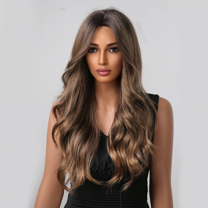 Peruca C959 Satena Ombre Cu Varfuri Blonde Ondulata [5]