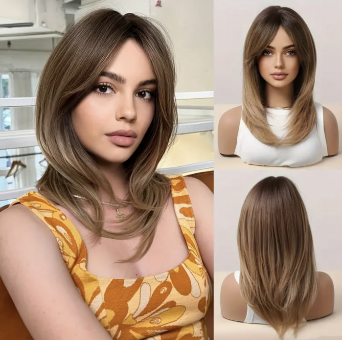 Peruca C165 Satena Ombre Cu Breton Lung si Suvite Blonde [1]