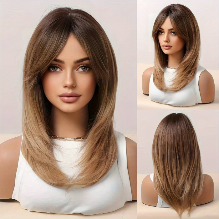 Peruca C165 Satena Ombre Cu Breton Lung si Suvite Blonde [2]