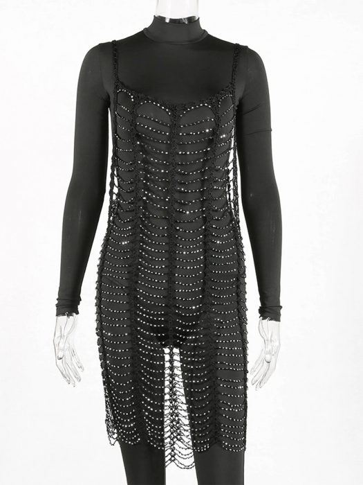Rochie C858 Clara Din Plasa Cristale [6]