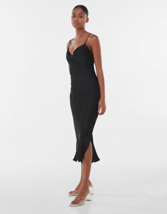 Rochie C859 Panther din Satin Black [4]