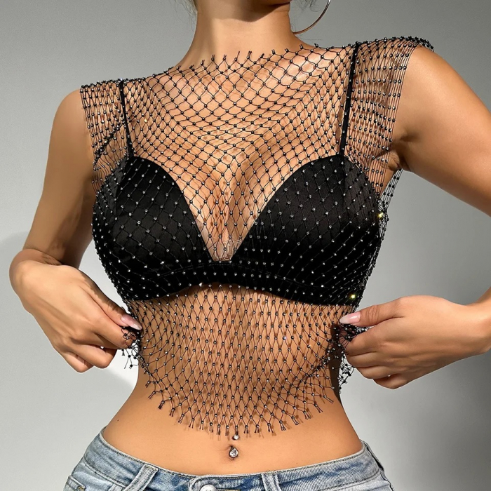 Top C800 Bluza Glory Cristale Plasa Negra [2]