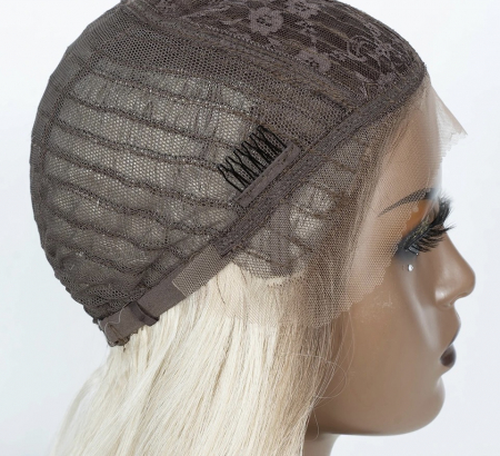 Peruca C1029 FRONT LACE Blonda Baza Satena Ombre Blond Platinat [6]