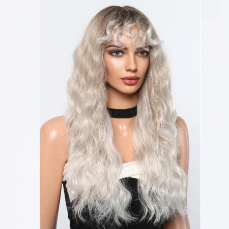 Peruca C1141 Blonda Ombre Afro Blond Platinat Gri Creata [4]
