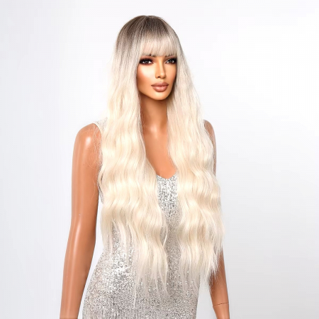 Peruca C1395 Blonda Ombre Cu Breton Blond Platinat [2]