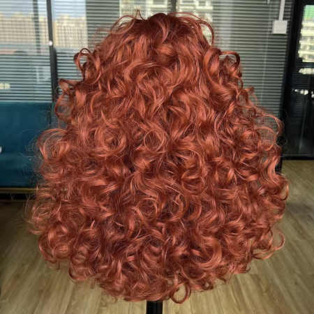 Peruca C1706 Afro Roscata Aramie Morcov Creata Cu Breton Si Volum [3]