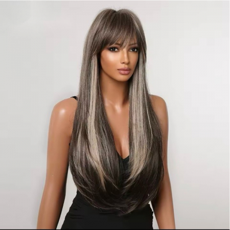 Peruca C1340 Satena Cu Suvite Blonde Si Breton [1]